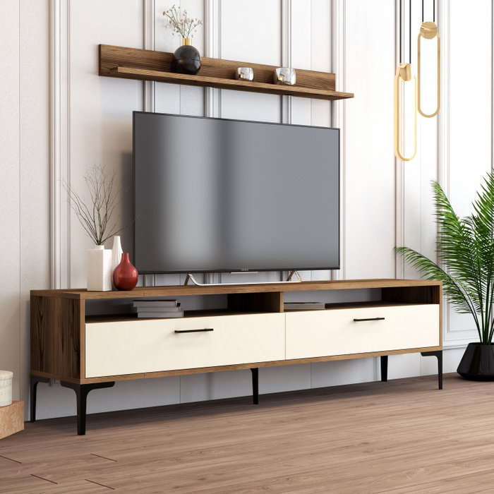 Hanah Home Mueble de TV Istanbul - Nogal y Crema
